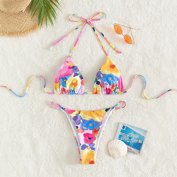 colorful floral print bikinis set for lady water sports wear beach equipment swimmsuit women low waist triangle beachwear brazilian designer
colorful floral print bikinis set for lady water sports wear beach equipment swimmsuit women low waist triangle beachwear brazilian designer