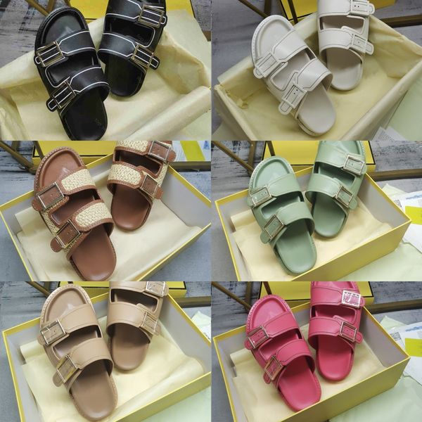 feel leather slides double-band flat slide f men women buckle slippers straw slipper with box size 35-45, Black
feel leather slides double-band flat slide f men women buckle slippers straw slipper with box size 35-45, Black