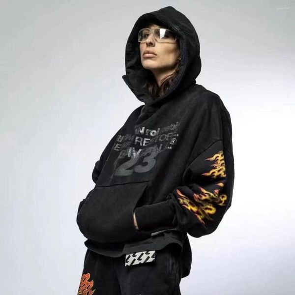 men's hoodies 2023 rrr flame printing pullover worn hoody collar oversized hooded sweatshirts harajuku mens designer clothes, Black
men's hoodies 2023 rrr flame printing pullover worn hoody collar oversized hooded sweatshirts harajuku mens designer clothes, Black