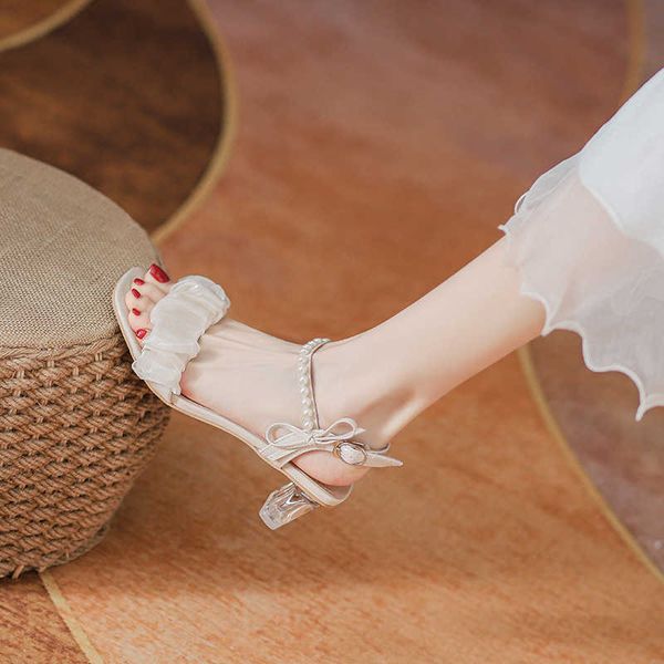 sandals summer women's french style crystal heels small high do not wear feet thick pearl comfortable banquet bridesmaid shoes 230613, Black
sandals summer women's french style crystal heels small high do not wear feet thick pearl comfortable banquet bridesmaid shoes 230613, Black