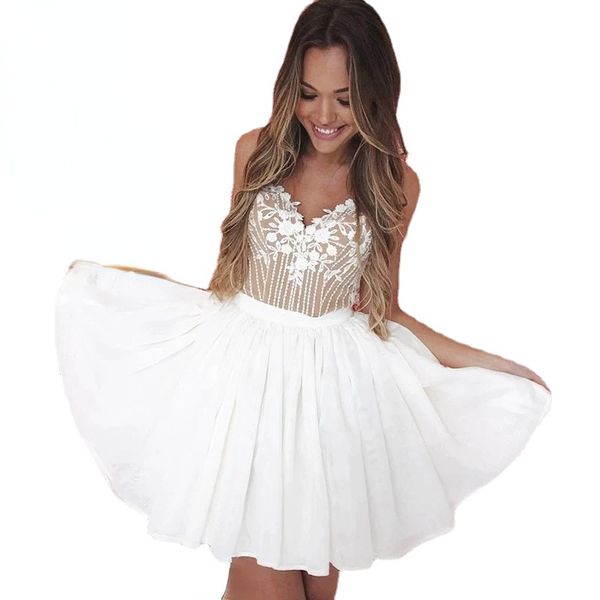 little white homecoming dresses with appliques spaghetti a line short cocktail party dress custom made prom gowns, Blue;pink
little white homecoming dresses with appliques spaghetti a line short cocktail party dress custom made prom gowns, Blue;pink
