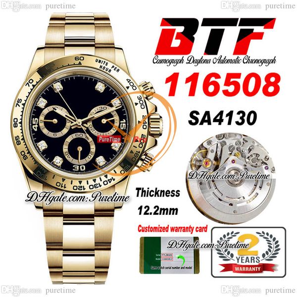 btf better sa4130 automatic chronograph mens watch yellow gold black diamonds markers 904l oystersteel bracelet super edition th 12.2mm relo, Slivery;brown
btf better sa4130 automatic chronograph mens watch yellow gold black diamonds markers 904l oystersteel bracelet super edition th 12.2mm relo, Slivery;brown
