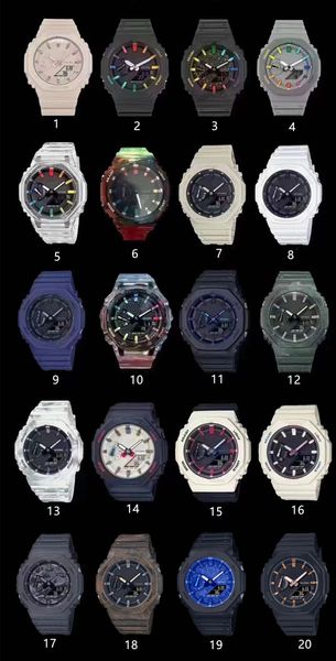 quartz digital sports men's original shock watch ga 20 colors sports digital quartz watch led auto hand light detachable assembly 2100, Slivery;brown
quartz digital sports men's original shock watch ga 20 colors sports digital quartz watch led auto hand light detachable assembly 2100, Slivery;brown