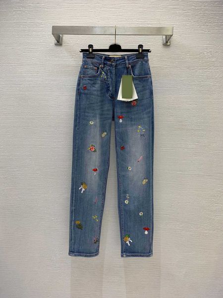23ss womens pants denim jeans designer women jeans new heavy work embroidery small mushroom flower pattern high waist straight jeans trouser, Blue
23ss womens pants denim jeans designer women jeans new heavy work embroidery small mushroom flower pattern high waist straight jeans trouser, Blue