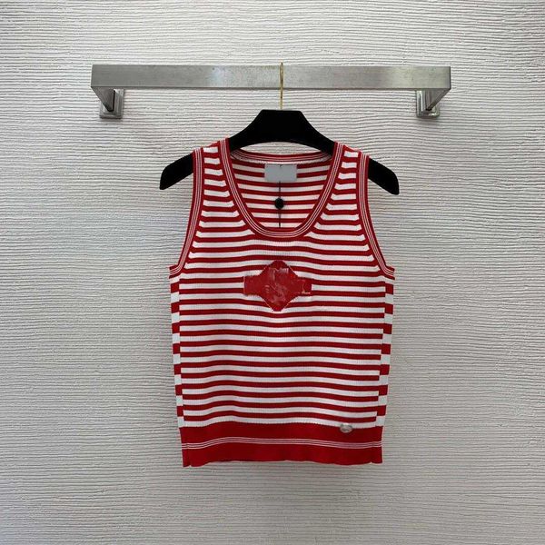 23ss womens knits women designer clothes new number 5 letter logo stripe slim knit tank women clothes, White
23ss womens knits women designer clothes new number 5 letter logo stripe slim knit tank women clothes, White