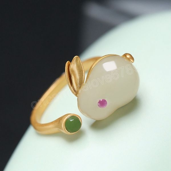 opal animal rabbit ring for women exquisite imitation hetian jade cloud adjustable ring party wedding jewelry gifts, Silver
opal animal rabbit ring for women exquisite imitation hetian jade cloud adjustable ring party wedding jewelry gifts, Silver
