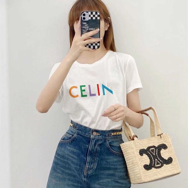 c family 2023 spring/summer new product couple style colorful letter printing round neck short sleeve t-shirt unisex, White
c family 2023 spring/summer new product couple style colorful letter printing round neck short sleeve t-shirt unisex, White