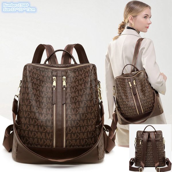 Fashionable womens shoulder bag 3 elegant double zipper pocket fashion handbag street popular thick leather printed messenger bags anti-theft leisure backpack, Grey
Fashionable womens shoulder bag 3 elegant double zipper pocket fashion handbag street popular thick leather printed messenger bags anti-theft leisure backpack, Grey