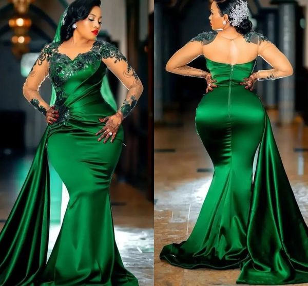 aso ebi dark green satin mermaid evening dresses with illusion long sleeves sequins lace appliqued formal occasion party gowns plus size pro, Black;red
aso ebi dark green satin mermaid evening dresses with illusion long sleeves sequins lace appliqued formal occasion party gowns plus size pro, Black;red