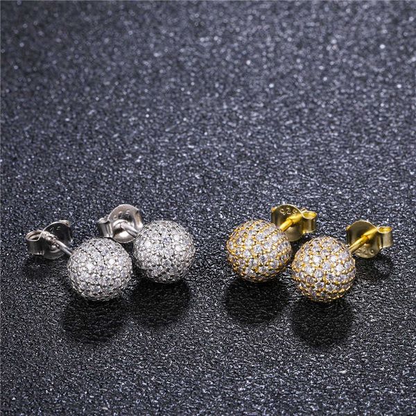 gold plated brass stud earrings iced out zircon ball stud earring diamond clustered beads studs earrings for women men, Silver
gold plated brass stud earrings iced out zircon ball stud earring diamond clustered beads studs earrings for women men, Silver