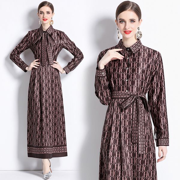 2023 print belted bow long sleeve maxi dress women's designer vacation polo neck button front slim fit stylish shirtdress going out cas, Black;gray
2023 print belted bow long sleeve maxi dress women's designer vacation polo neck button front slim fit stylish shirtdress going out cas, Black;gray