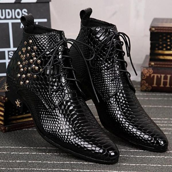 genine leather mens cowboy boots thick heel lace up formal high mens motorcycle boots shoes big size 38-46, Black
genine leather mens cowboy boots thick heel lace up formal high mens motorcycle boots shoes big size 38-46, Black