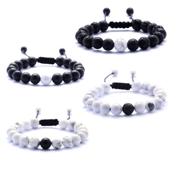 natural stone white turquoise lava howlite beaded men elastic bracelet 8mm frosted hand adjustable beaded bracelet, Black
natural stone white turquoise lava howlite beaded men elastic bracelet 8mm frosted hand adjustable beaded bracelet, Black