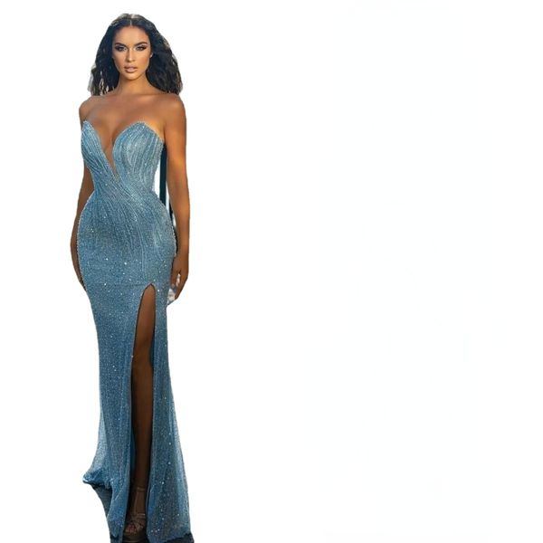 sweetheart mermaid evening dresses sequin beaded prom gowns with side split party dress, Black;red
sweetheart mermaid evening dresses sequin beaded prom gowns with side split party dress, Black;red