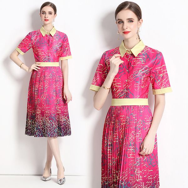 women's print casual pleated midi dress summer 2023 luxury designer short sleeve polo neck vacation slim fit red party long dresses ele, Black;gray
women's print casual pleated midi dress summer 2023 luxury designer short sleeve polo neck vacation slim fit red party long dresses ele, Black;gray