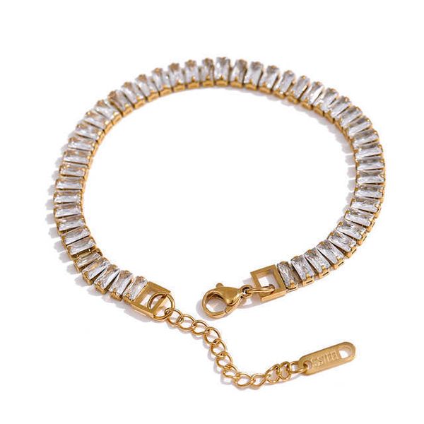 ins trendy waterproof pvd plating 18k stainless steel aaa cubic zirconia radiant cut diamond gold tennis bracelet for women, Silver
ins trendy waterproof pvd plating 18k stainless steel aaa cubic zirconia radiant cut diamond gold tennis bracelet for women, Silver