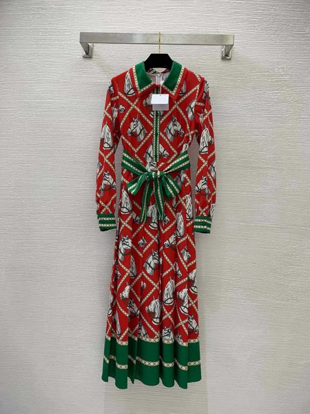 23ss summer dresses women dress women designer clothes rhombus horsehead print shows thin waist and pleated large hem long-sleeved dress wit, Black;gray
23ss summer dresses women dress women designer clothes rhombus horsehead print shows thin waist and pleated large hem long-sleeved dress wit, Black;gray