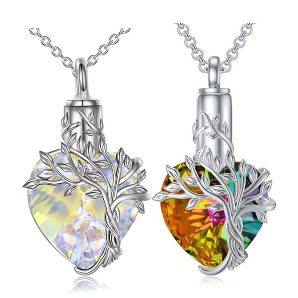 pendant necklaces creative heart cremation jewelry with crystal tree of life urn necklace for ashes women girls lover pet/human, Silver
pendant necklaces creative heart cremation jewelry with crystal tree of life urn necklace for ashes women girls lover pet/human, Silver