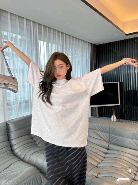 23ss womens t-shirt womens designer clothing tee round neck pure cotton super heavy full diamond solid color short sleeve t-shirt womens clo, White
23ss womens t-shirt womens designer clothing tee round neck pure cotton super heavy full diamond solid color short sleeve t-shirt womens clo, White