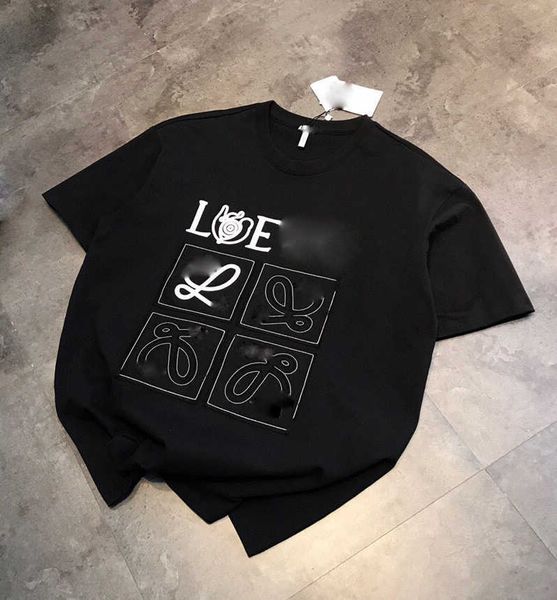 300g high version trendy brand loe original three-dimensional embroidery letter short sleeved t-shirt for men and women with half sleeves, White
300g high version trendy brand loe original three-dimensional embroidery letter short sleeved t-shirt for men and women with half sleeves, White