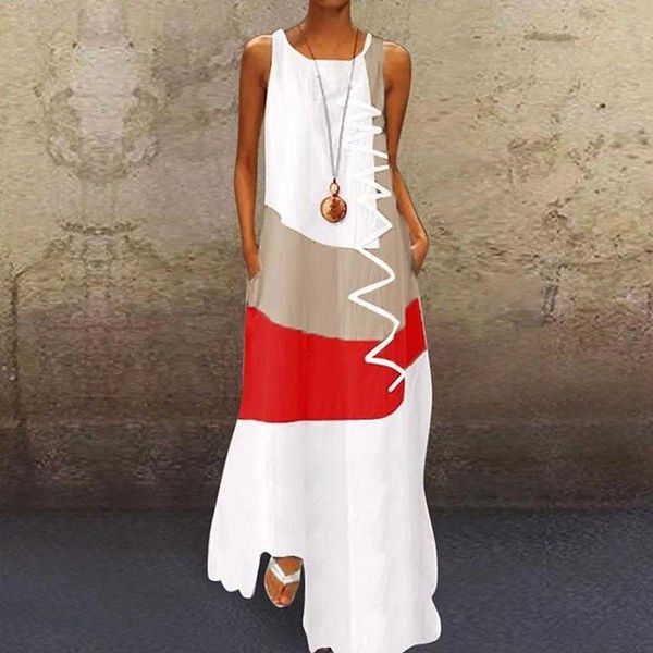 printed sleeveless u neck color blocking womens dress summer beach female, Black;gray
printed sleeveless u neck color blocking womens dress summer beach female, Black;gray