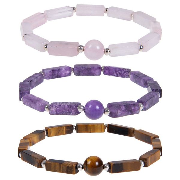 new natural amethyst stone rectangle braided elastic bracelet for women men colorful crystal stone bracelet healing yoga jewelry, Golden;silver
new natural amethyst stone rectangle braided elastic bracelet for women men colorful crystal stone bracelet healing yoga jewelry, Golden;silver