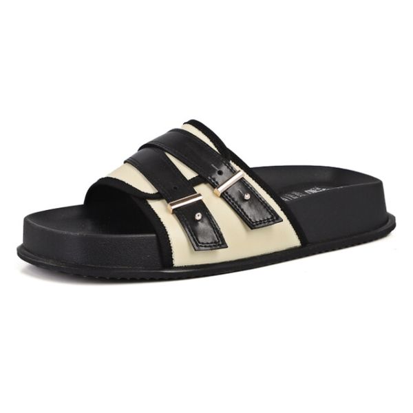 2023 new beach sandals woman summer open toe comfort thick flat slippers buckle rivet design slip on roman shoes size 43, Black
2023 new beach sandals woman summer open toe comfort thick flat slippers buckle rivet design slip on roman shoes size 43, Black