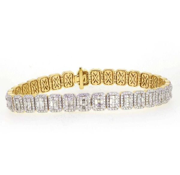 men's customized hip hop trendy tennis bracelet in 10kt yellow/white gold 35 gm and 4.32ct natural diamonds, Silver
men's customized hip hop trendy tennis bracelet in 10kt yellow/white gold 35 gm and 4.32ct natural diamonds, Silver