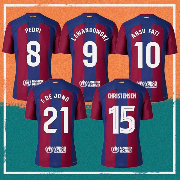 

22/23/24 LEWANDOWSKI ANSU FATI Soccer Jerseys 2023 FERRAN R. ARAUJO CHRISTENSEN O. DEMBELE PEDRI MEMPHIS DEST GAVI barcelona maillots football shirt kids kit uniform, 23/24 away