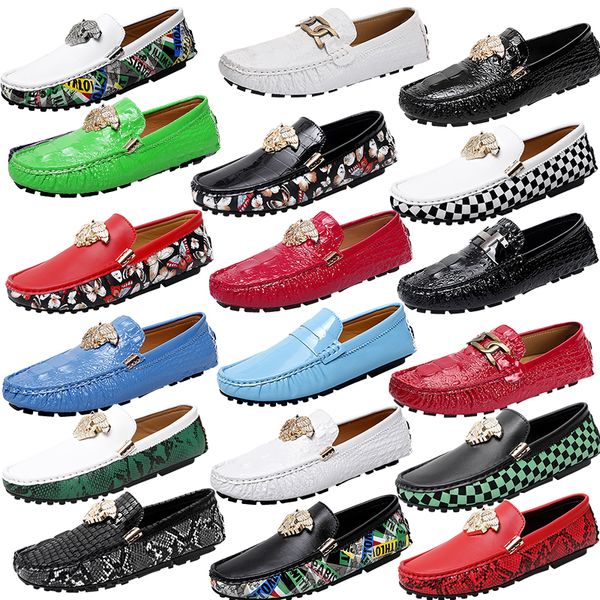 luxury brand designer metal buckle loafers shoes crocodile print black white glossy leather shoes wedding banquet ceremonial shoes business
luxury brand designer metal buckle loafers shoes crocodile print black white glossy leather shoes wedding banquet ceremonial shoes business