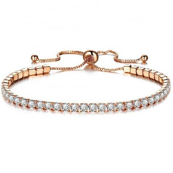 fashion jewelry 18k rose/white gold chain round shape 3mm cz cubic zirconia diamond adjustable tennis bracelets for women, Silver
fashion jewelry 18k rose/white gold chain round shape 3mm cz cubic zirconia diamond adjustable tennis bracelets for women, Silver