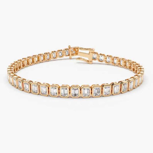tennis bracelet 14k gold bezel setting emerald cut natural diamond bridal jewelry anniversary gift direct indian factory supply, Silver
tennis bracelet 14k gold bezel setting emerald cut natural diamond bridal jewelry anniversary gift direct indian factory supply, Silver