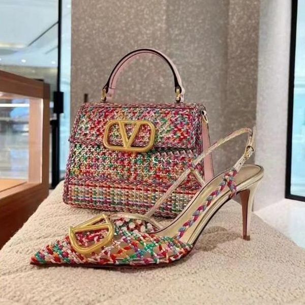 colorful plaid weave slingbacks sandals fashion thin high heel leather womens gladiators shoes, Black
colorful plaid weave slingbacks sandals fashion thin high heel leather womens gladiators shoes, Black