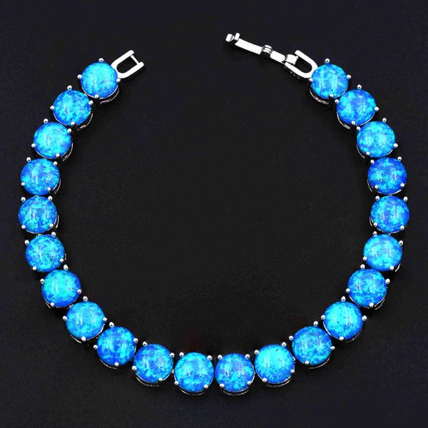 amazing fashion jewelry manufacturer wholesale 8 mm round blue / white fire opal tennis bracelets for gift, Silver
amazing fashion jewelry manufacturer wholesale 8 mm round blue / white fire opal tennis bracelets for gift, Silver