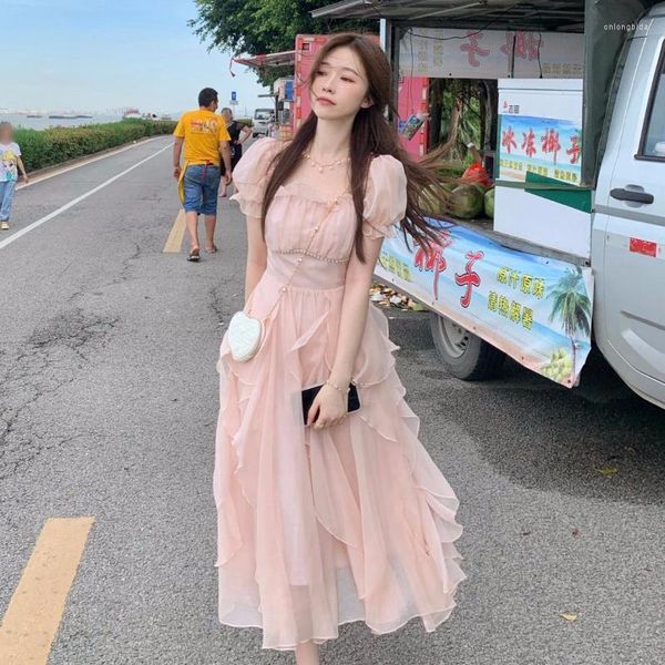 party dresses chic ruffled fairy long for women 2023 summer square collar short sleeve female elegant solid color tunic casual dress, White;black
party dresses chic ruffled fairy long for women 2023 summer square collar short sleeve female elegant solid color tunic casual dress, White;black