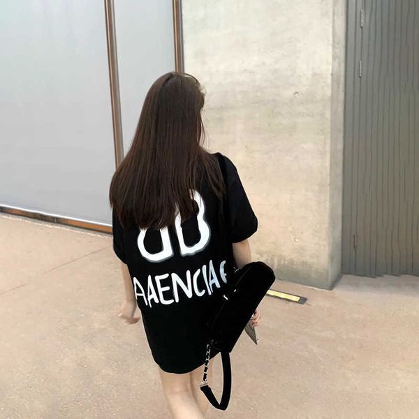 the correct version back glow graffiti print short sleeved t-shirt summer cotton fashion couple, White
the correct version back glow graffiti print short sleeved t-shirt summer cotton fashion couple, White