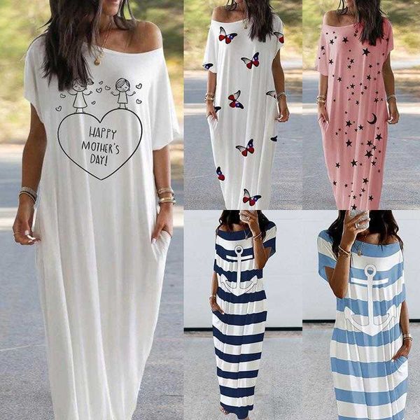conventional sleeve womens loose dresses printed short pocket long dress, Black;gray
conventional sleeve womens loose dresses printed short pocket long dress, Black;gray