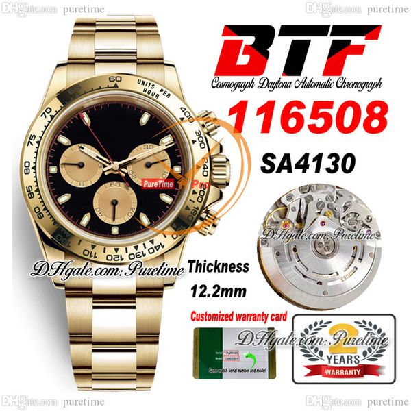 btf better factory sa4130 automatic chronograph mens watch 18k yellow gold black stick dial 904l oystersteel bracelet super edition th 12.2m, Slivery;brown
btf better factory sa4130 automatic chronograph mens watch 18k yellow gold black stick dial 904l oystersteel bracelet super edition th 12.2m, Slivery;brown