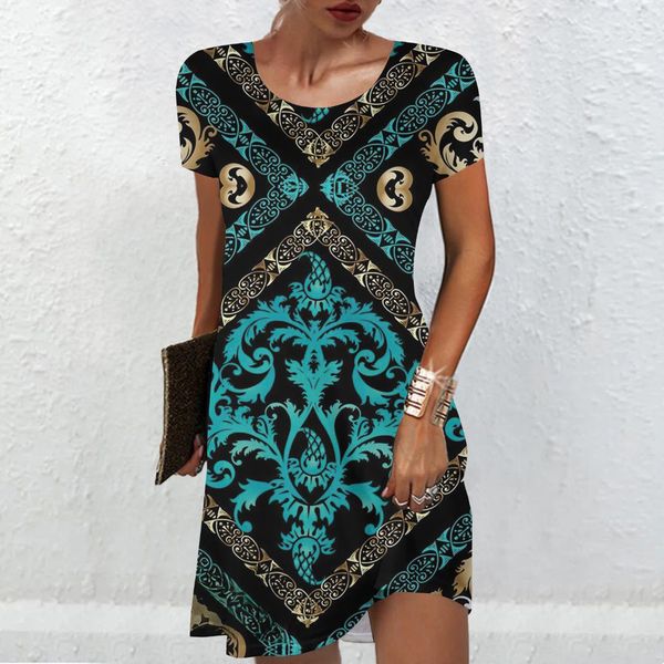 vintage women's dresses summer ethnic style short sleeve clothing casual fashion a-line skirt elegant lady vacation dresses, Black;gray
vintage women's dresses summer ethnic style short sleeve clothing casual fashion a-line skirt elegant lady vacation dresses, Black;gray