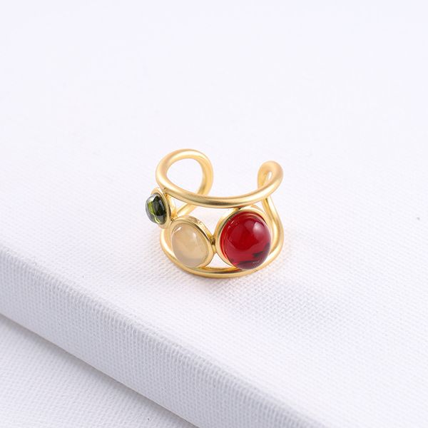 colorful gemstone ring for women fashion street adjustable opening vintage rings commuter premium feel, Golden;silver
colorful gemstone ring for women fashion street adjustable opening vintage rings commuter premium feel, Golden;silver