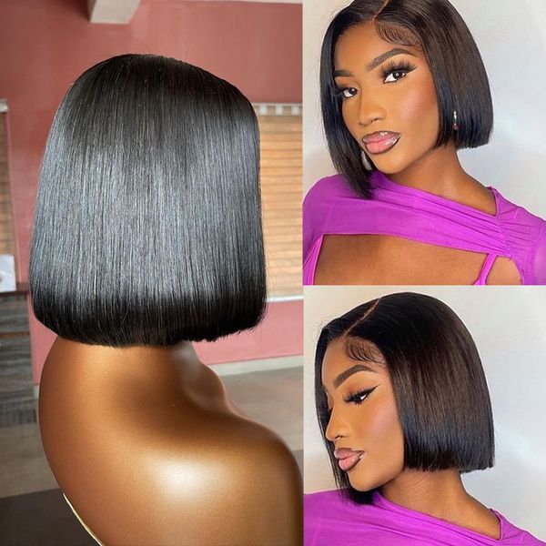 hd lace closure wig 13x4 short bob lace frontal wigs preplucked with baby hair 200% short bob straight human hair wigs for women, Black;brown
hd lace closure wig 13x4 short bob lace frontal wigs preplucked with baby hair 200% short bob straight human hair wigs for women, Black;brown