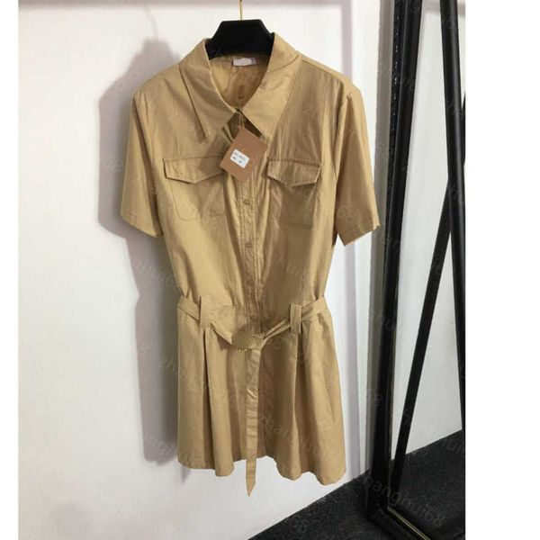 23ss womens designer clothing summer dresses women dress double-pocket short-sleeved cotton blouse dress with belt womens clothing a1, Black;gray
23ss womens designer clothing summer dresses women dress double-pocket short-sleeved cotton blouse dress with belt womens clothing a1, Black;gray