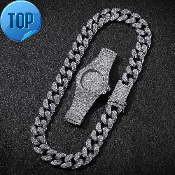 hip hop suit fashion steel band watch bracelet necklace rhinestone fashion full diamond suit, Black
hip hop suit fashion steel band watch bracelet necklace rhinestone fashion full diamond suit, Black