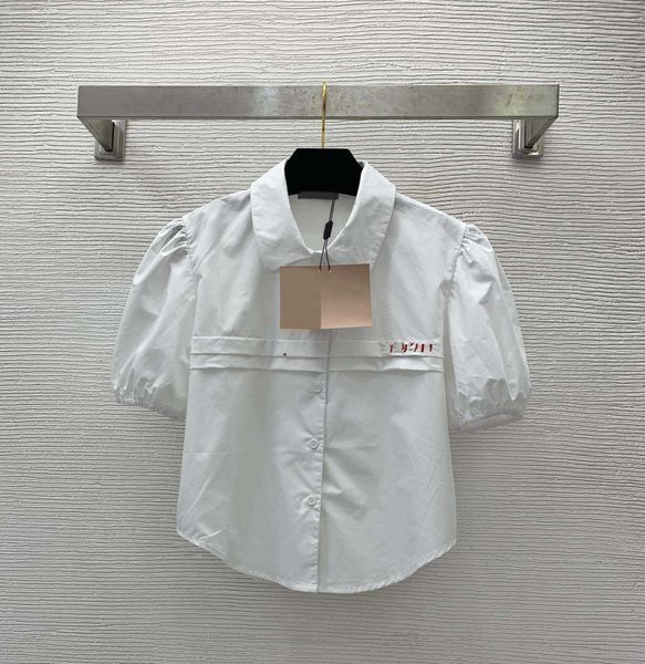 23ss high neck blouse women shirt women designer clothes reduced age doll neck chest logo long sleeve u-shaped swing slim fit bubble sleeve, White
23ss high neck blouse women shirt women designer clothes reduced age doll neck chest logo long sleeve u-shaped swing slim fit bubble sleeve, White