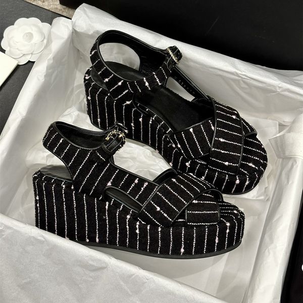 luxury designer women summer sandals fashion genuine leather wedges sandals flat platform crystal high heels pumps sewing runway outfit feet, Black
luxury designer women summer sandals fashion genuine leather wedges sandals flat platform crystal high heels pumps sewing runway outfit feet, Black