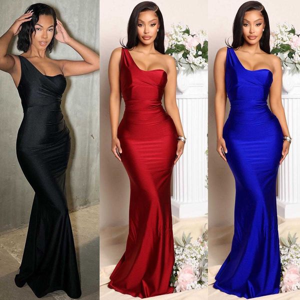 summer product dresses womens clothes fashion socialite one shoulder long dress for women, Black;gray
summer product dresses womens clothes fashion socialite one shoulder long dress for women, Black;gray