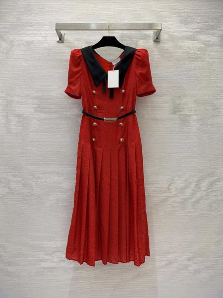 23ss summer dresses women dress women designer clothes contrast color polo neck slim large swing short sleeve bubble sleeve polo dotted dres, Black;gray
23ss summer dresses women dress women designer clothes contrast color polo neck slim large swing short sleeve bubble sleeve polo dotted dres, Black;gray