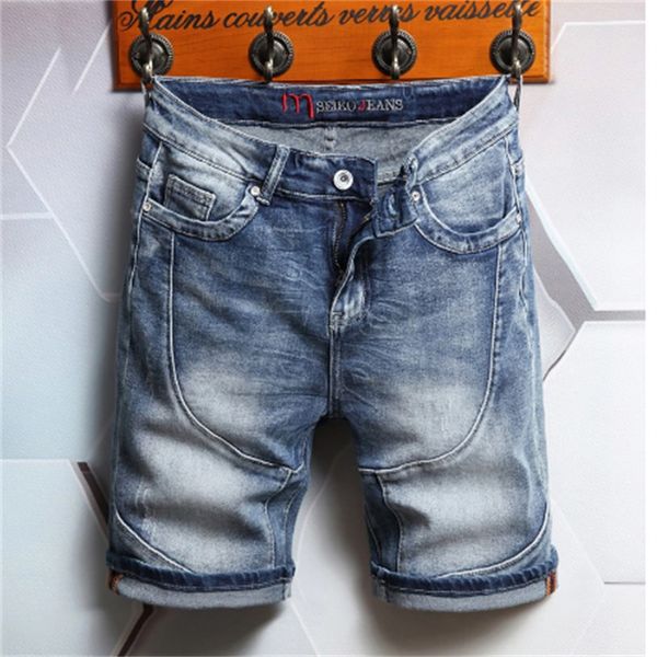 2023 summer new men's straight stretch denim shorts korean fashion cotton streetwear panelled slim-fit cropped jeans male brand 28-38, Blue
2023 summer new men's straight stretch denim shorts korean fashion cotton streetwear panelled slim-fit cropped jeans male brand 28-38, Blue