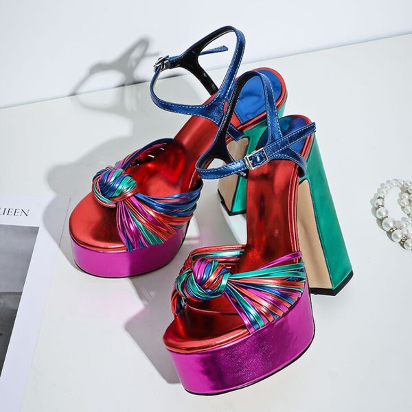 2023 summer new mixed color design platform sandals women fashion western style shiny high heels banquet dress shoes size 42, Black
2023 summer new mixed color design platform sandals women fashion western style shiny high heels banquet dress shoes size 42, Black