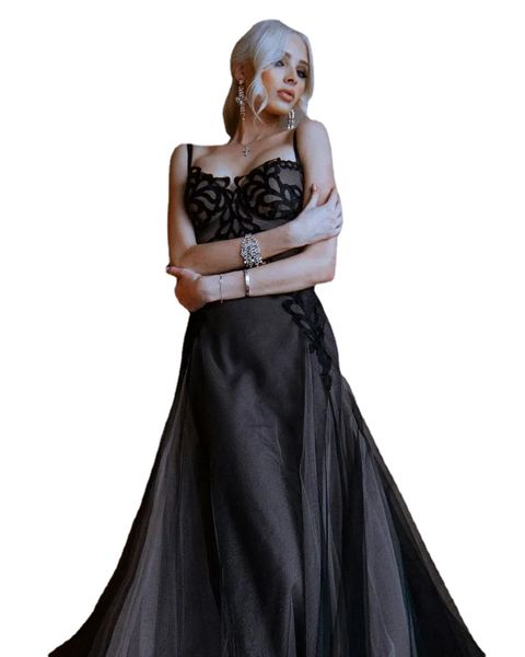 charming black dresses evening wear spaghetti straps a line appliqued prom gowns vestidos de fiesta sweep train tulle formal dress, Black;red
charming black dresses evening wear spaghetti straps a line appliqued prom gowns vestidos de fiesta sweep train tulle formal dress, Black;red
